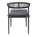 MIRADA - struttura in alluminio bianco o antracite, schienale in corda e seduta in textilene con cuscino