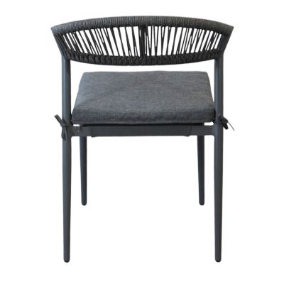 MIRADA - struttura in alluminio bianco o antracite, schienale in corda e seduta in textilene con cuscino