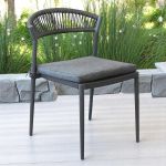 MIRADA - struttura in alluminio bianco o antracite, schienale in corda e seduta in textilene con cuscino