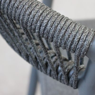 MIRADA - struttura in alluminio bianco o antracite, schienale in corda e seduta in textilene con cuscino