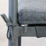 MIRADA - struttura in alluminio bianco o antracite, schienale in corda e seduta in textilene con cuscino