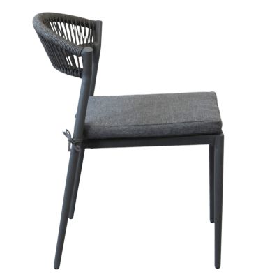 MIRADA - struttura in alluminio bianco o antracite, schienale in corda e seduta in textilene con cuscino