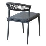 MIRADA - struttura in alluminio bianco o antracite, schienale in corda e seduta in textilene con cuscino