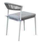 MIRADA - struttura in alluminio bianco o antracite, schienale in corda e seduta in textilene con cuscino