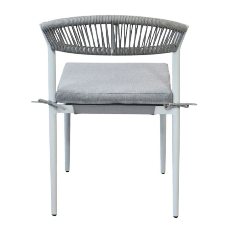 MIRADA - struttura in alluminio bianco o antracite, schienale in corda e seduta in textilene con cuscino