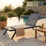 SIMIEN - lettino impilabile in alluminio e textilene