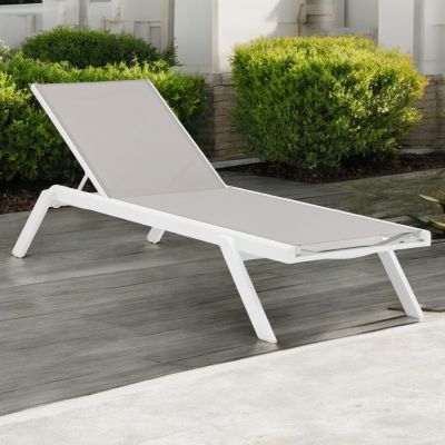 SIMIEN - lettino impilabile in alluminio e textilene