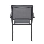 ZAMBLA - poltrona impilabile in alluminio con seduta e schienale in textilene