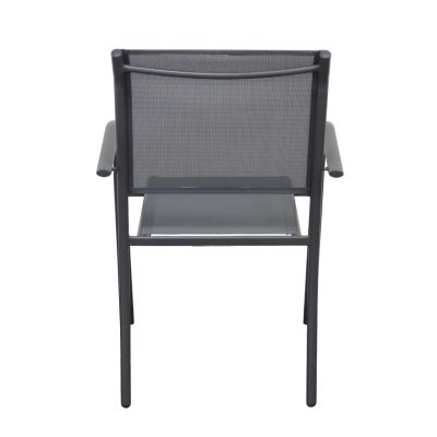 ZAMBLA - poltrona impilabile in alluminio con seduta e schienale in textilene