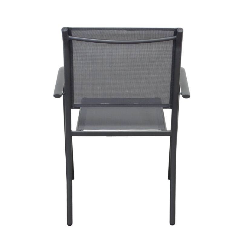 ZAMBLA - poltrona impilabile in alluminio con seduta e schienale in textilene
