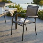 ZAMBLA - poltrona impilabile in alluminio con seduta e schienale in textilene