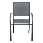 ZAMBLA - poltrona impilabile in alluminio con seduta e schienale in textilene