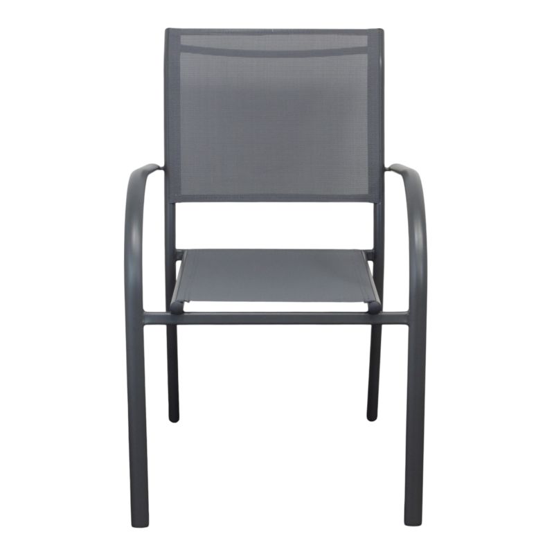 ZAMBLA - poltrona impilabile in alluminio con seduta e schienale in textilene