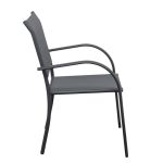 ZAMBLA - poltrona impilabile in alluminio con seduta e schienale in textilene