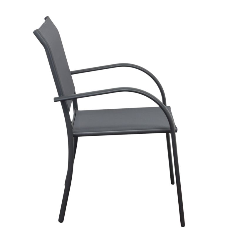 ZAMBLA - poltrona impilabile in alluminio con seduta e schienale in textilene