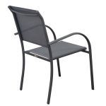 ZAMBLA - poltrona impilabile in alluminio con seduta e schienale in textilene