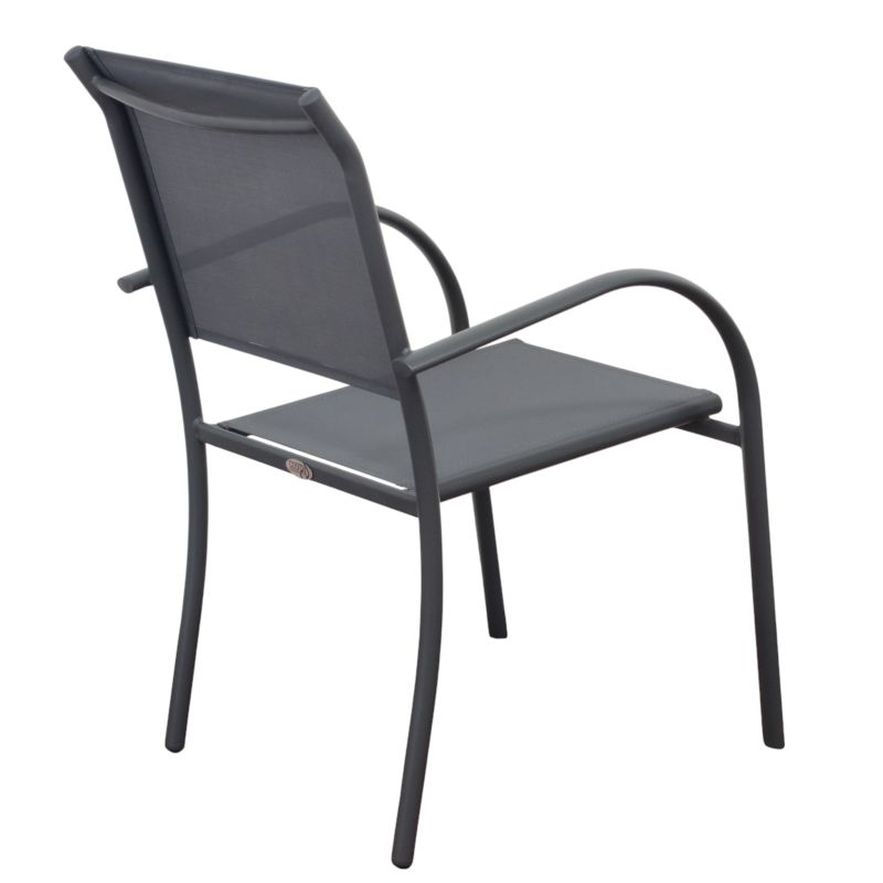 ZAMBLA - poltrona impilabile in alluminio con seduta e schienale in textilene