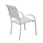 ZAMBLA - poltrona impilabile in alluminio con seduta e schienale in textilene