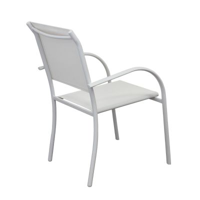 ZAMBLA - poltrona impilabile in alluminio con seduta e schienale in textilene