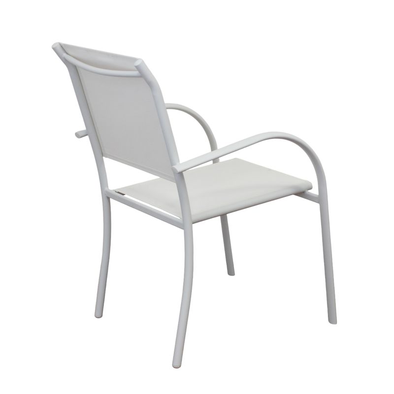 ZAMBLA - poltrona impilabile in alluminio con seduta e schienale in textilene