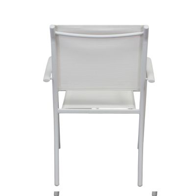 ZAMBLA - poltrona impilabile in alluminio con seduta e schienale in textilene
