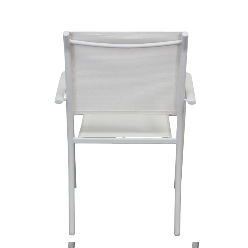 ZAMBLA - poltrona impilabile in alluminio con seduta e schienale in textilene