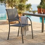 ZAMBLA - poltrona impilabile in alluminio con seduta e schienale in textilene