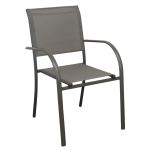 ZAMBLA - poltrona impilabile in alluminio con seduta e schienale in textilene