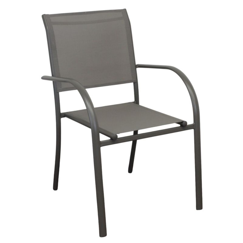 ZAMBLA - poltrona impilabile in alluminio con seduta e schienale in textilene