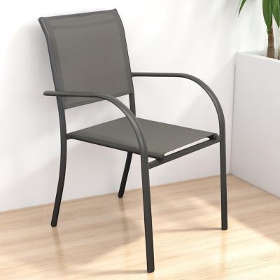 ZAMBLA - poltrona impilabile in alluminio con seduta e schienale in textilene