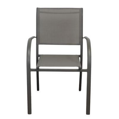 ZAMBLA - poltrona impilabile in alluminio con seduta e schienale in textilene