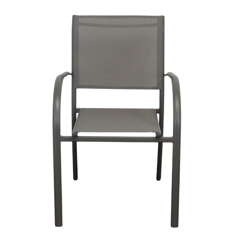 ZAMBLA - poltrona impilabile in alluminio con seduta e schienale in textilene
