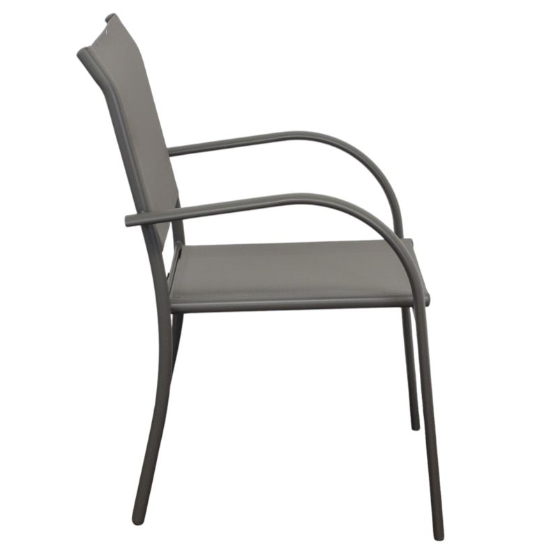 ZAMBLA - poltrona impilabile in alluminio con seduta e schienale in textilene