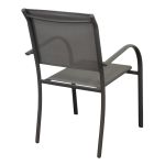 ZAMBLA - poltrona impilabile in alluminio con seduta e schienale in textilene