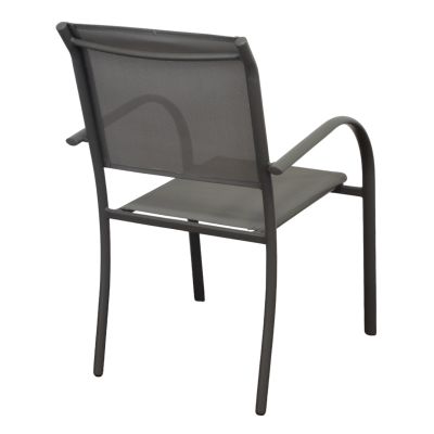 ZAMBLA - poltrona impilabile in alluminio con seduta e schienale in textilene