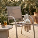 ZAMBLA - poltrona impilabile in alluminio con seduta e schienale in textilene