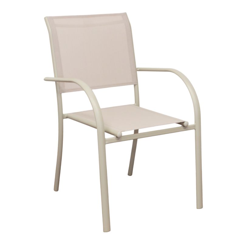 ZAMBLA - poltrona impilabile in alluminio con seduta e schienale in textilene