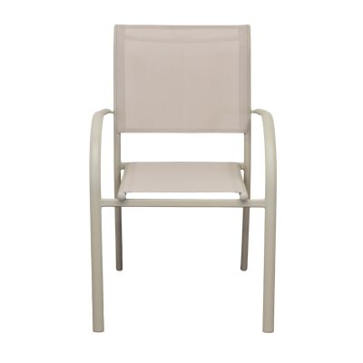 ZAMBLA - poltrona impilabile in alluminio con seduta e schienale in textilene