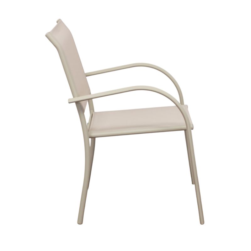 ZAMBLA - poltrona impilabile in alluminio con seduta e schienale in textilene