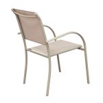 ZAMBLA - poltrona impilabile in alluminio con seduta e schienale in textilene