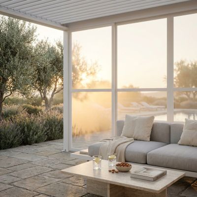 ALABASTER - laterale in policarbonato per pergola bioblimatica 4 m