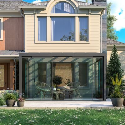  Veranda addossata copertura policarbonato