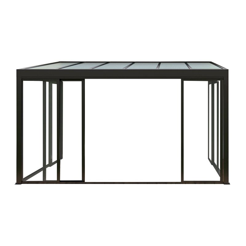 Veranda addossata copertura policarbonato