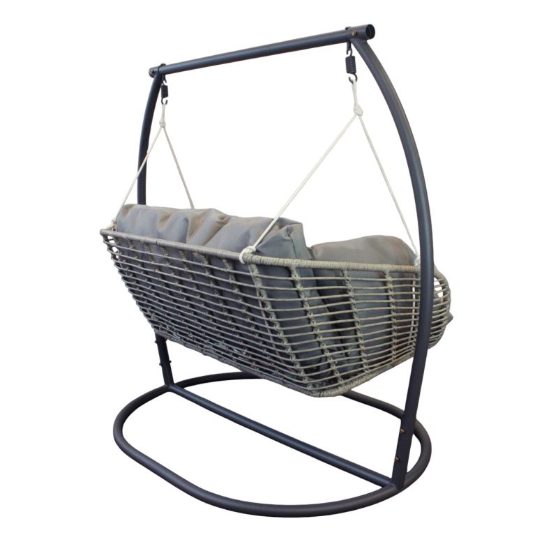 JURA - dondolo due posti con struttura in metallo bianca o antracite