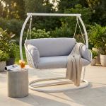 JURA - dondolo due posti con struttura in metallo bianca o antracite