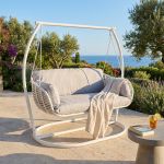 JURA - dondolo due posti con struttura in metallo bianca o antracite