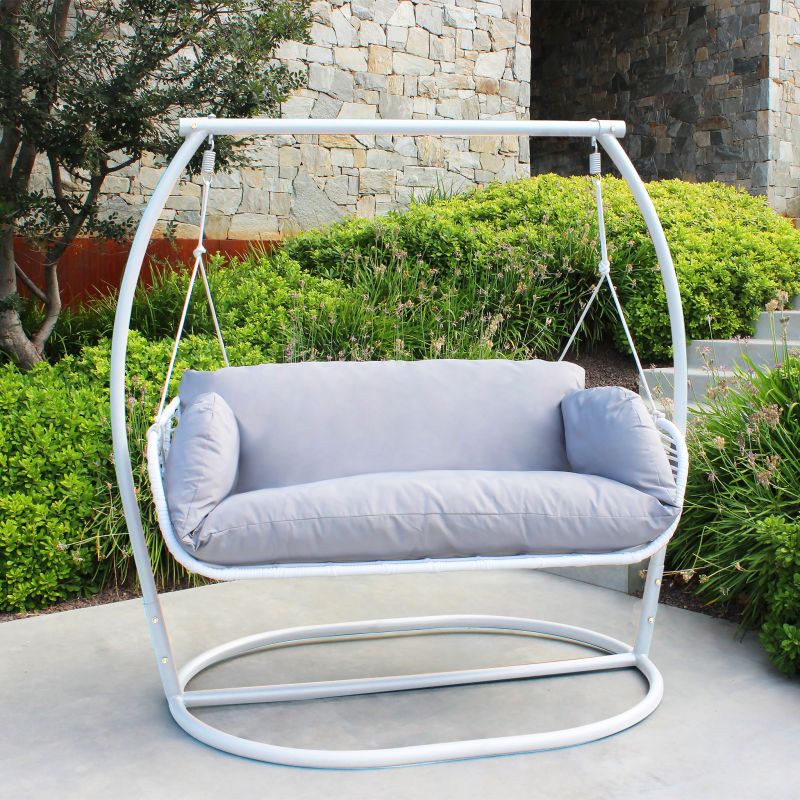 JURA - dondolo due posti con struttura in metallo bianca o antracite