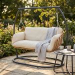 JURA - dondolo due posti con struttura in metallo bianca o antracite