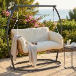 JURA - dondolo due posti con struttura in metallo bianca o antracite