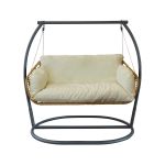 JURA - dondolo due posti con struttura in metallo bianca o antracite